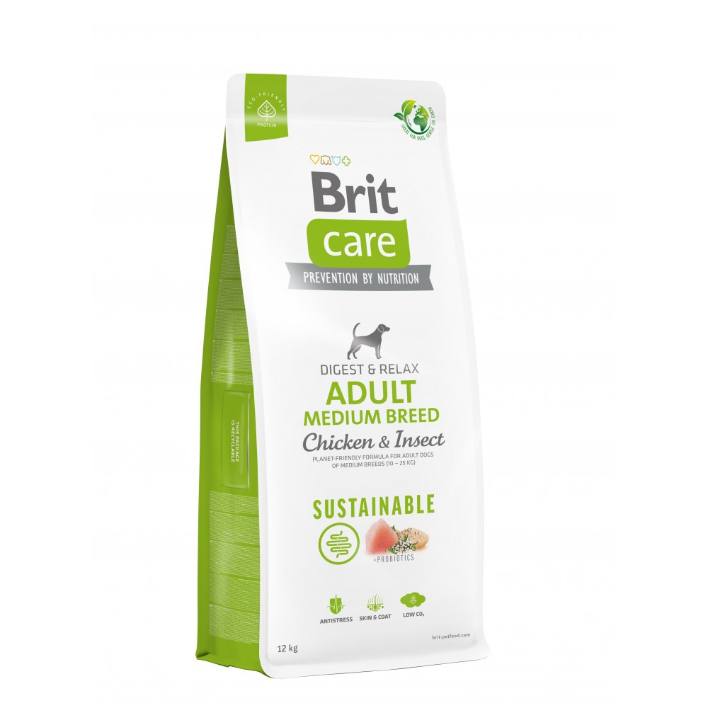 Сухой корм Brit Care Dog Sustainable Adult Medium Breed для собак средних пород, с курицей и насекомыми, 12 кг Винница - изображение 1