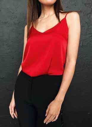 Базова майка жіноча атлас Червоний 4XL Харків