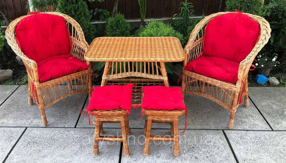 Мебель плетеная с красными накидками Киев - изображение 3