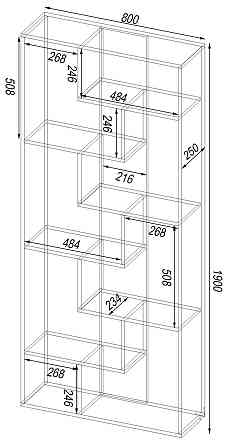 Стеллаж ОС-4, Венге Магия, 800/250/1900 Львов