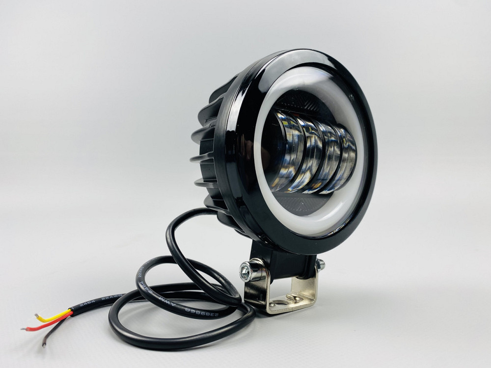 Світлодіодна лампа робочого освітлення, водонепроникна кругла фара 40W (+ LED кільце) для автомобіля Мукачево - фото 2