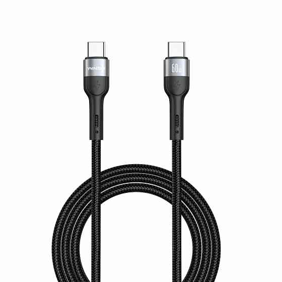 Кабель Winso Pro Type-C to Type-C 60W TPE+плетіння 1,2м чорний Львів