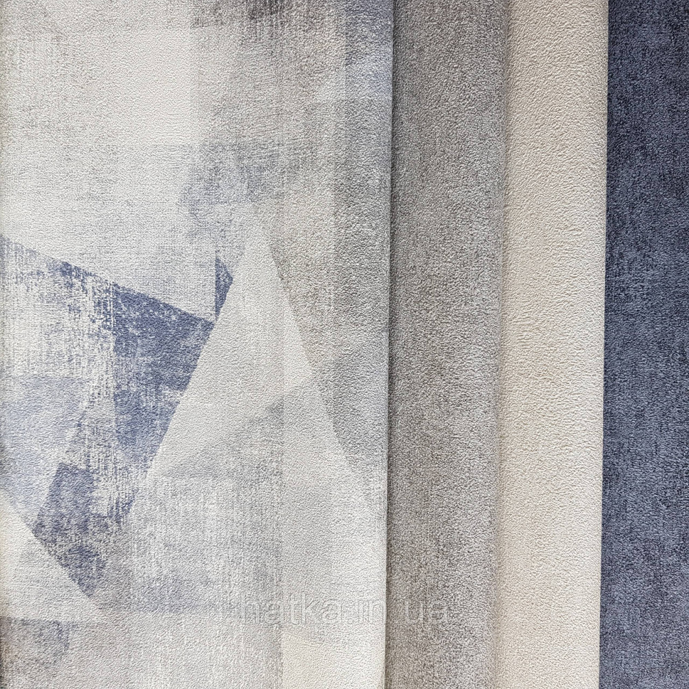 Шпалери вінілові на флізелін Rasch Linares 0.53х10 геометрія абстракція розмиті фігури сірі сині 617955 Київ - фото 2