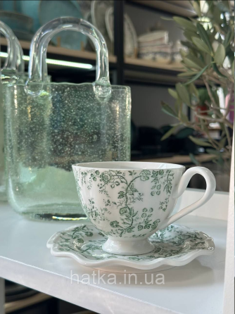 Чашка з блюдцем порцеляна вінтажний стиль Olens "Мейстер" 190 мл 102-1448 Київ