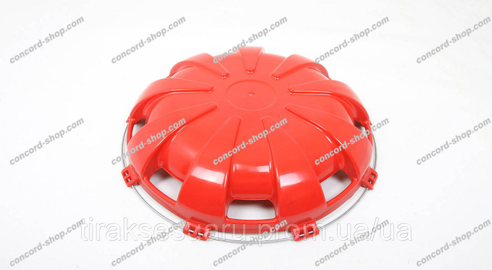 Колпак колеса передній 22.5 унів. червоний пластик Колпак колеса передній червоний 22.5 (пластик) Луцьк - фото 1