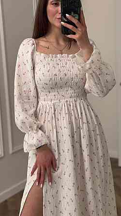 Жіноча сукня міді з відкритими плечима з мусліну Тюльпан XS/S Харків