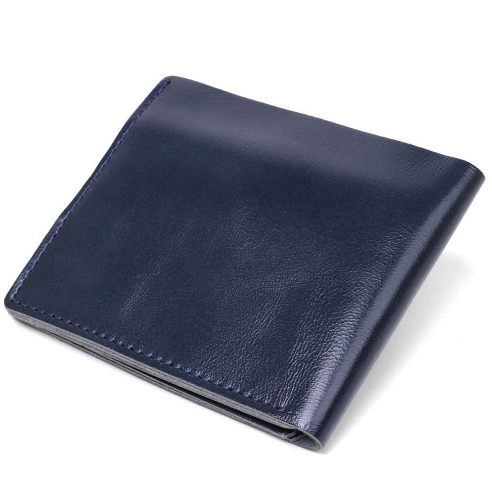 Шкіряне компактне портмоне Shvigel 16444 Синій Київ - фото 2