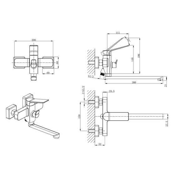 Смеситель для ванны Mixxus Wilson 006 Euro - качественный и стильный MI7131 Харьков