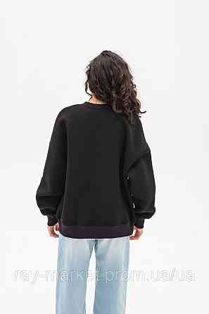 Світшот оверсайз утеплений RAY OVERSIZE жіночий чорний (U0304W-Black) 2XL-3XL Київ