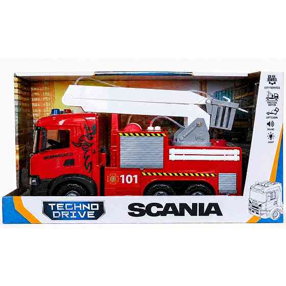 Автомодель серії Mid Truck – Пожежна машина Scania (світло, звук, функ. води) Днепр