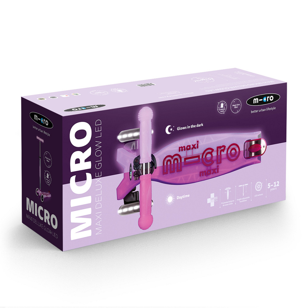 Самокат Micro серії Maxi Deluxe Glow LED – Сяйнисто-пурпуровий Дніпро - фото 3