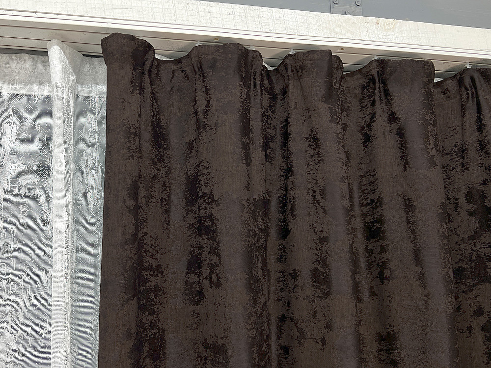 Комплект штор VR-Textil Жакард Мармур 200х270 2шт і Тюль 500х270 1122ш-1400т Венге з білим 71-191/6 Київ - фото 8