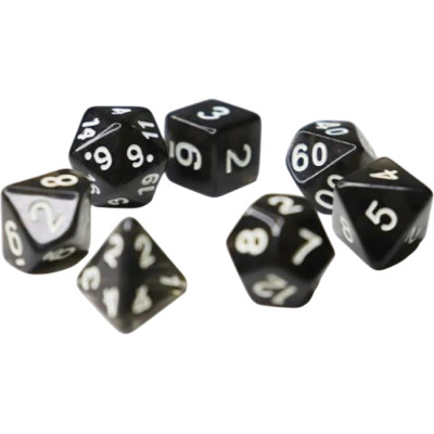 Набор кубиков для настольных игр Games 7 Days Transparent 7 Dice Set - Black (g7dtran10) Винница - изображение 1