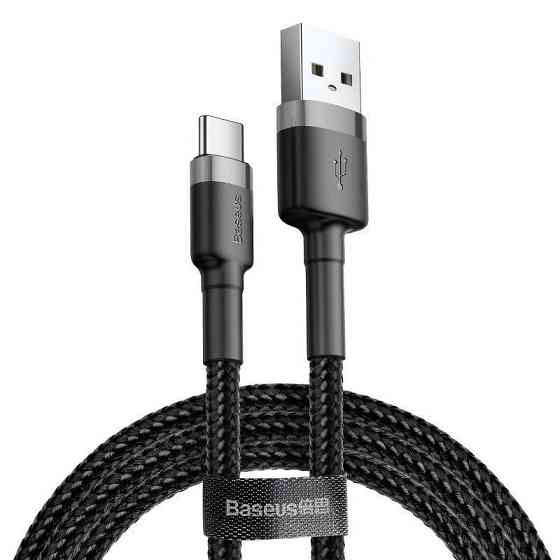 Кабель USB - Type-C Baseus Cafule Cable 3A 2m колір сіро-чорний CATKLF-CG1 Одеса
