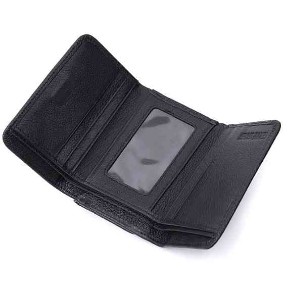 Гаманець для жінок з натуральної шкіри горизонтального формату ST Leather 22722 Чорний Київ