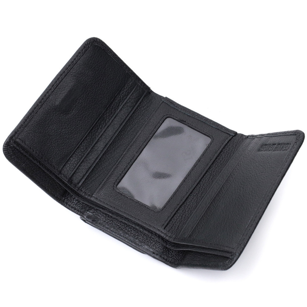 Кошелек для женщин горизонтального формату из натуральной кожи ST Leather 22722 Черный Киев - изображение 4