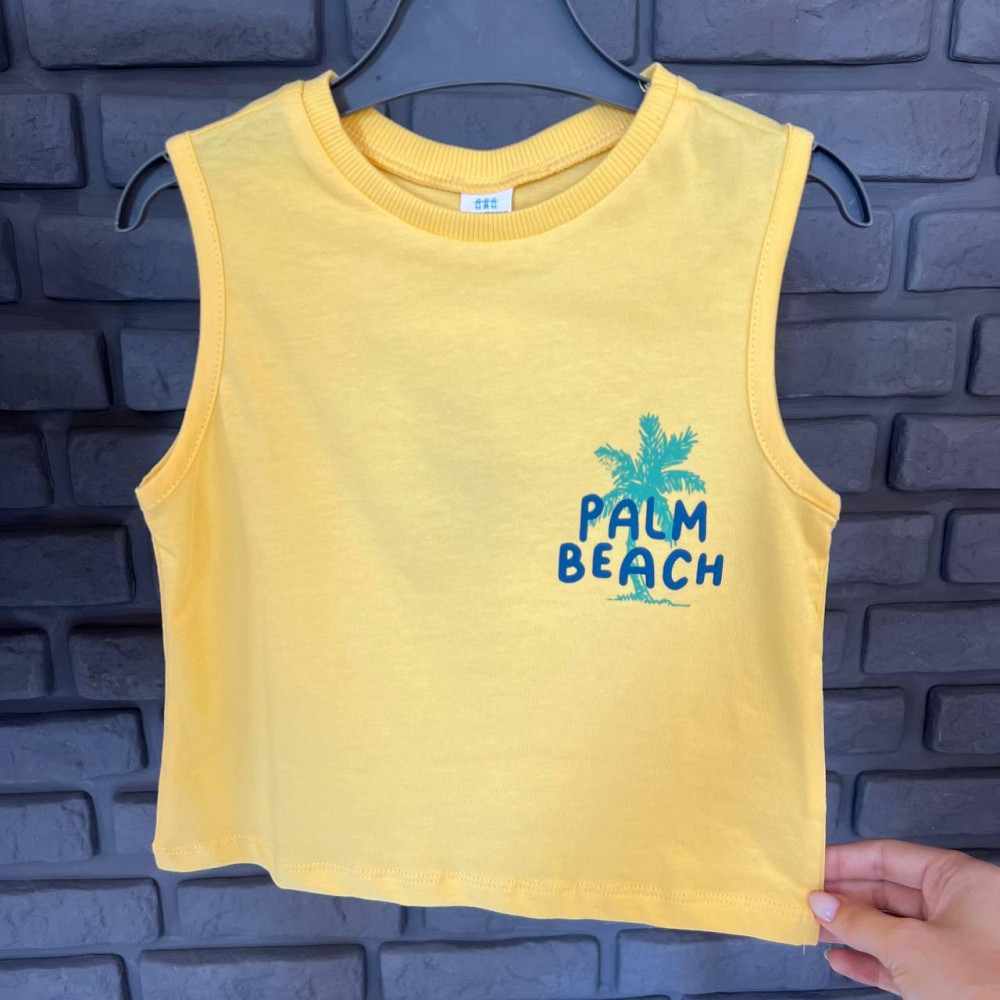 Дитяча Літня Майка з принтом (Palm Beach) для Хлопчика LC Waikiki Жовта 9-12 міс (74-80см) Київ - фото 1