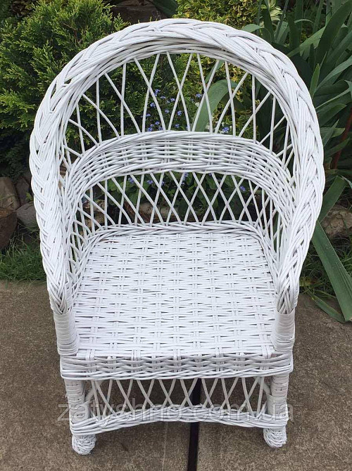 Крісло плетене з салатовою накидкою Київ - фото 8