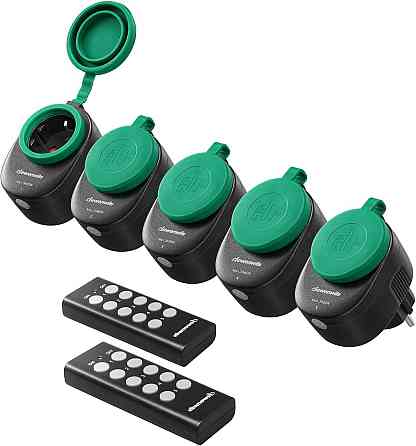 Радиорозетка DEWENWILS 16A 3680W IP44 с пультом программируемая 5 шт для улицы дальность 30 м чёрная Киев