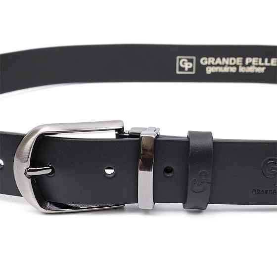 Практичный брючный пояс для мужчин из натуральной кожи GRANDE PELLE 11681 Черный Киев