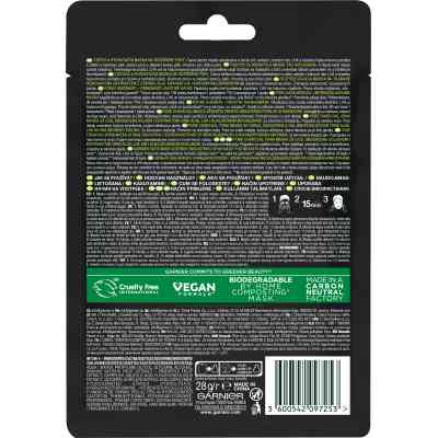 Маска для лица Garnier Skin Naturals Черная Тканевая Уголь + Черные водоросли 28 г (3600542097208) Винница