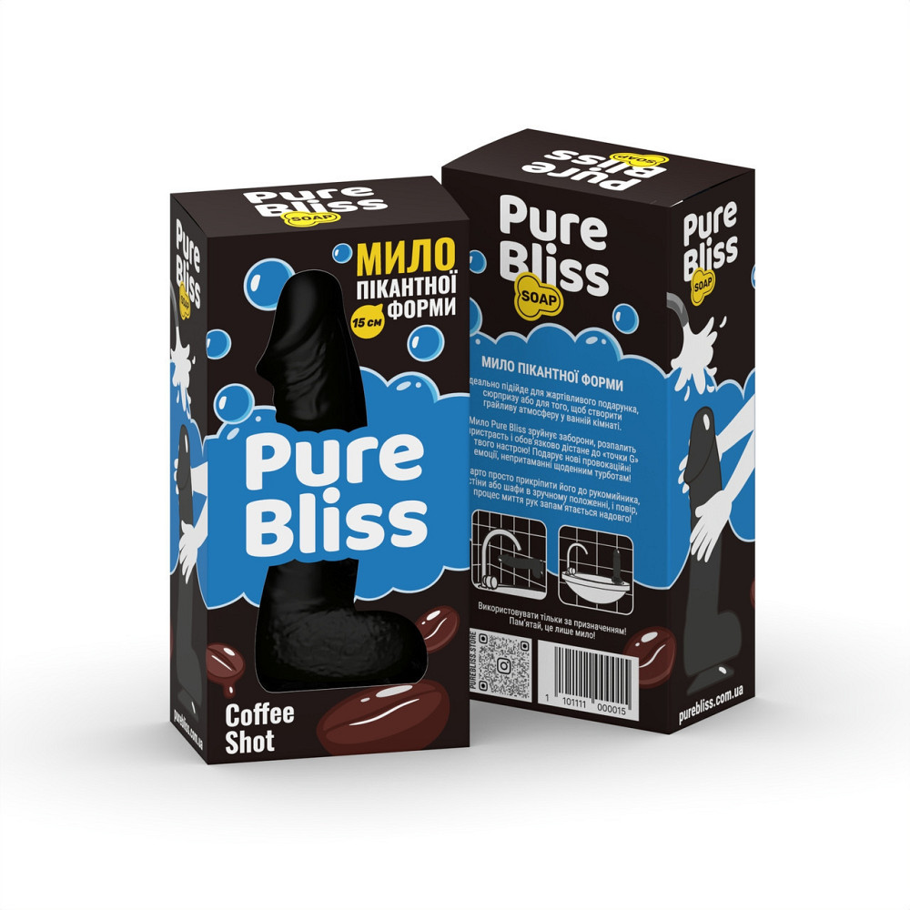 Мило член Pure Bliss Coffee Shot Black, 15 см Sex Aura Київ - фото 6