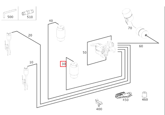 Mercedes-Benz  A1663274145 Пневмотрубка на задню ліву пневмоподушку ML/GLE W166 GL/GLS X166 GLE Coupe C292 Одеса