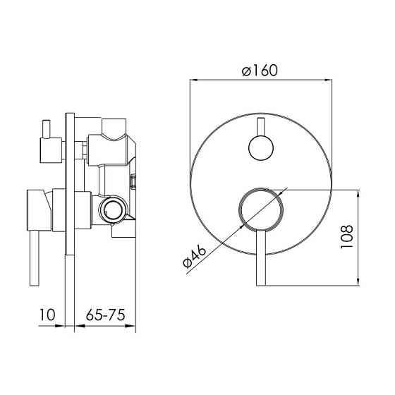 Змішувач прихованого монтажу VOLLE CRUZE de la noche на 2 споживачі чорний Київ