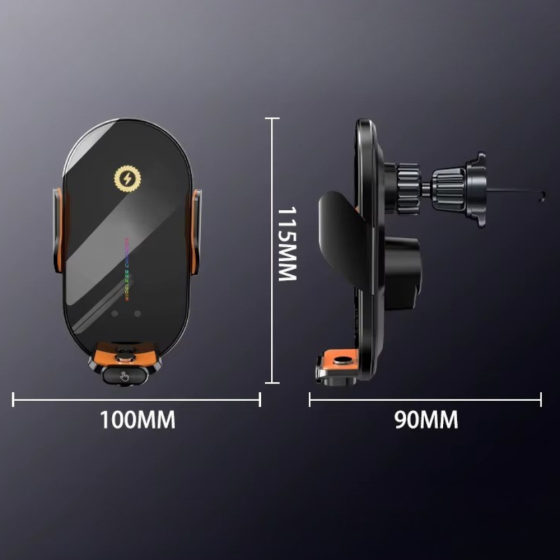 Держатель для телефона,автомобильный с беспроводной зарядкой 15W с функцией автоматического открытия и закрытия,чёрный Каменец-Подольский