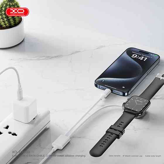 Бездротовий зарядний пристрій XO CX030 2в1 Type-c + Watch Charger білий Львів