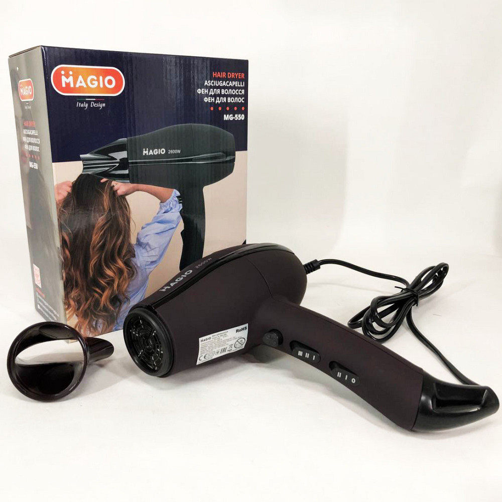 Жіночий фен для волосся MAGIO MG-550 2600 Вт, Фен для голови з гарантією, Фен для різних FG-478 типів волосся Київ - фото 5