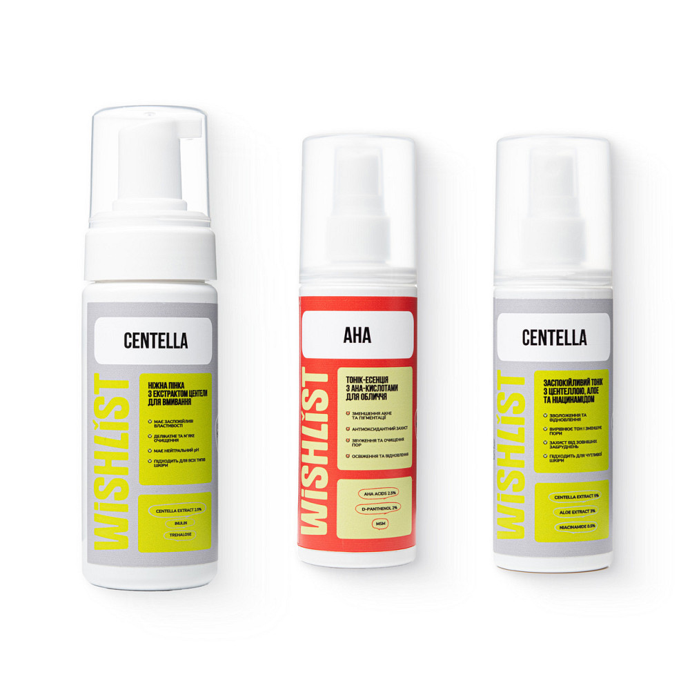 Комплект для очищення, зменшення почервонінь та відновлення балансу WiSHLiST Київ - фото 1