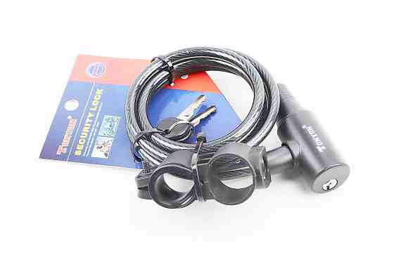 Замок протиугінний тросовий 1500х8мм під ключ, кріплення за трубу сидіння, TY505 Київ