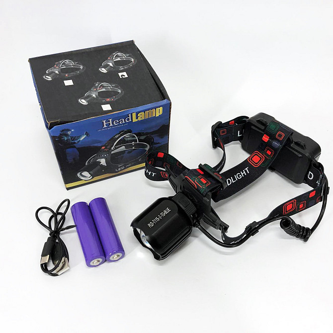 Компактный налобный фонарь PLD-T115-2PM10-TG (white+blue), Фонарик налобный мощный, Налобная лампа GB-46 Львов - изображение 2