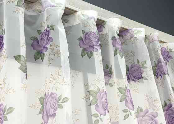 Кухонная арка VR-Textil № 000к белый с сиреневым 280х150 см (51-237) Киев