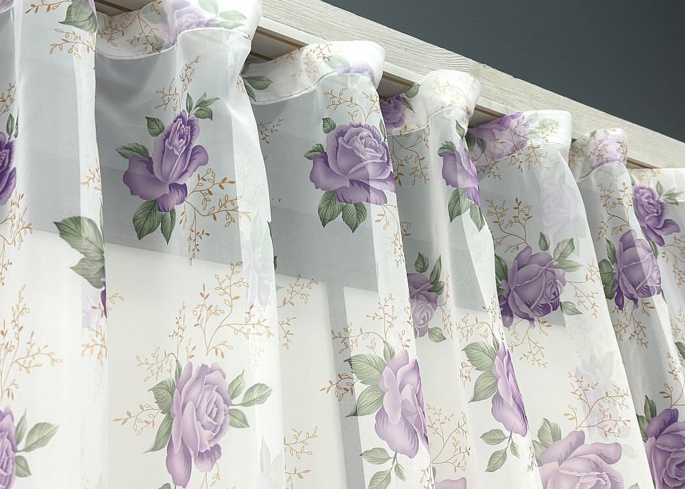 Кухонная арка VR-Textil № 000к белый с сиреневым 280х150 см (51-237) Киев - изображение 5