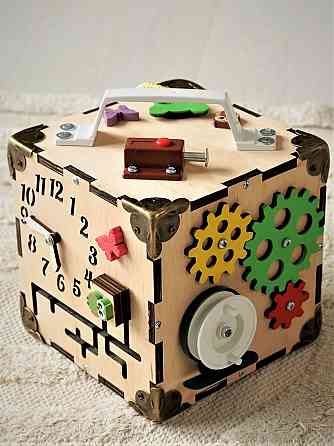 Мінібізікуб без фарби 15*15*15 Дитячий розвивальний куб унісекс міні Розвивальна іграшка Бізіборд Київ