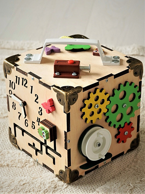 Мінібізікуб без фарби 15*15*15 Дитячий розвивальний куб унісекс міні Розвивальна іграшка Бізіборд Тернопіль - фото 3