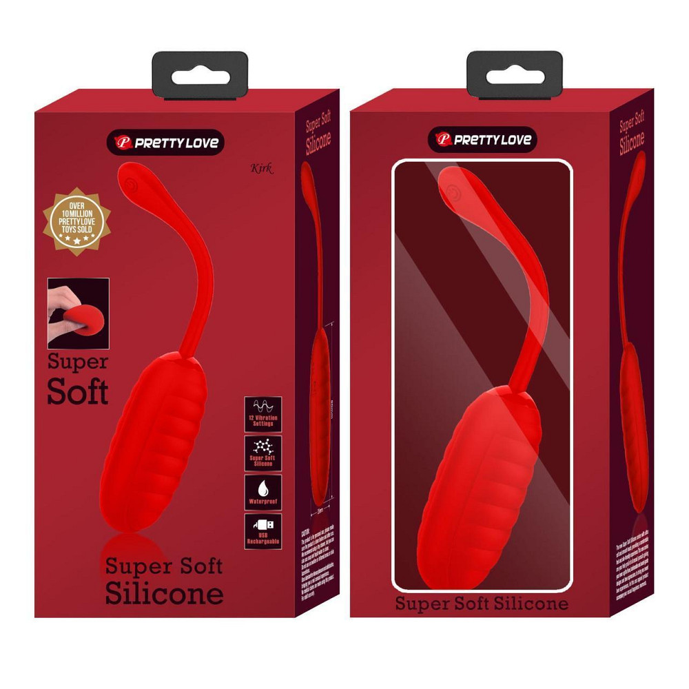 Віброяйце Pretty Love Kirk Red 12 function vibrations Sex Aura Київ - фото 7