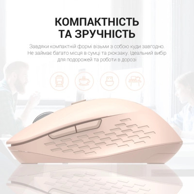 Мишка OfficePro M230P Silent Click Wireless/Bluetooth Pink (M230P) Вінниця - фото 5