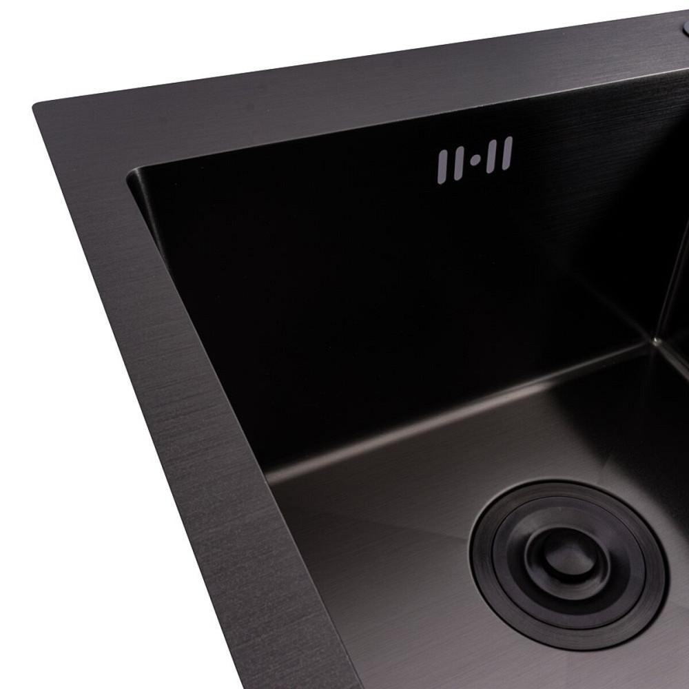 VALESO Кухонна мийка PVD чорна 78*48 VALESO Handmade на дві чаші (3.0/0.8) Коломия - фото 10