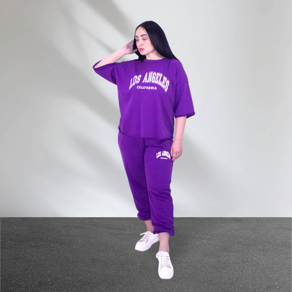 Спортивный летний костюм женский Фиолетовый XL-2XL Харьков - изображение 6