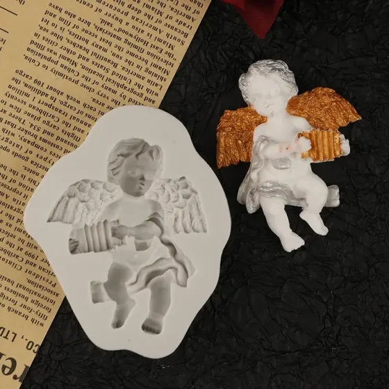 Молд силіконовий Ангел 87 на 70 на 17 мм сірий Київ