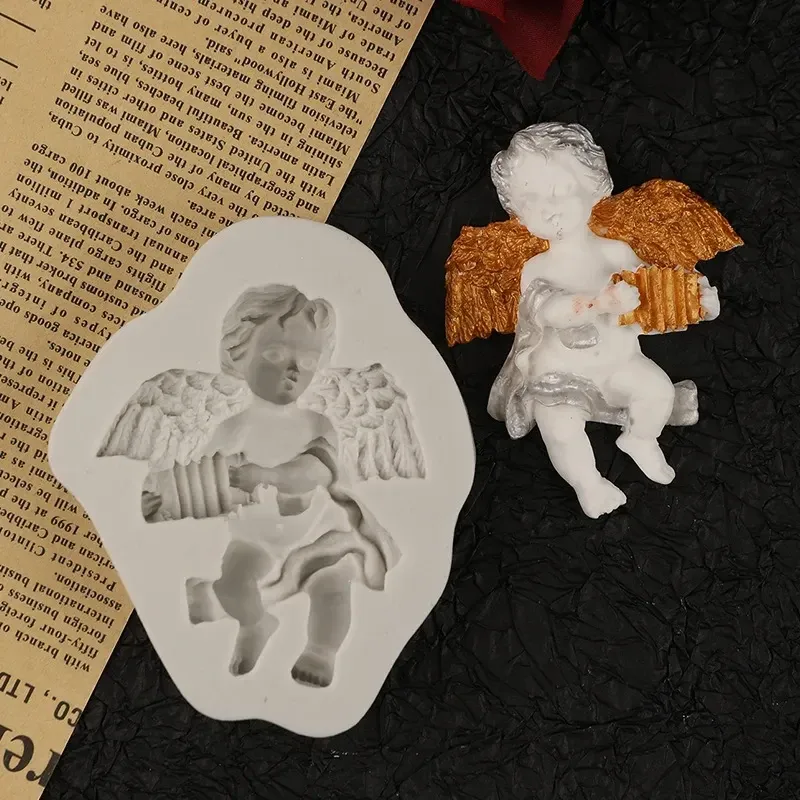 Молд силіконовий Ангел 87 на 70 на 17 мм сірий Київ - фото 5