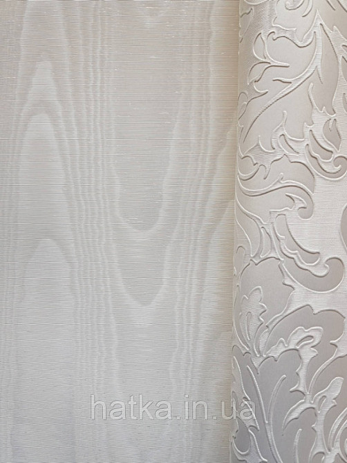 Шпалери вінілові на паперовій основі Sirpi Italian Silk 7 хвилясті смуги під зріз дерева молочні з золотистим Київ - фото 2