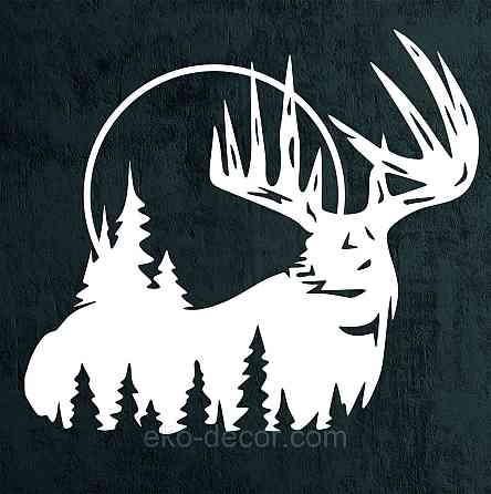 Декоративное настенное Панно «Олень» Декор на стену 110*100 см, Белый Киев