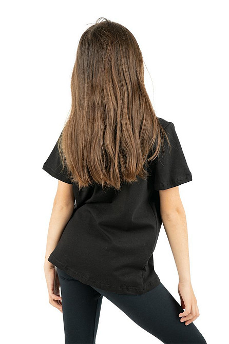 Футболка - вышиванка для девочки, черная х/б Киев - изображение 2