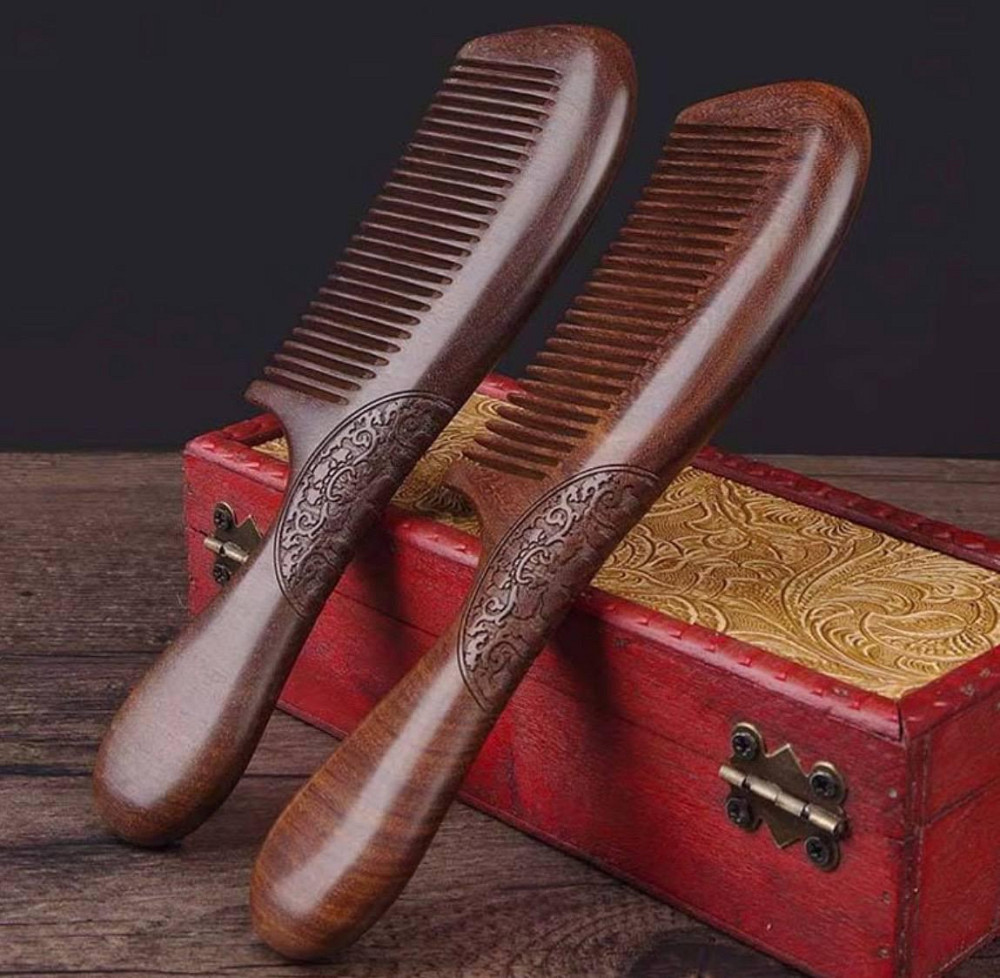Гребінець із сандалового дерева для волосся з ручкою, дерев’яна розчіска Київ - фото 3