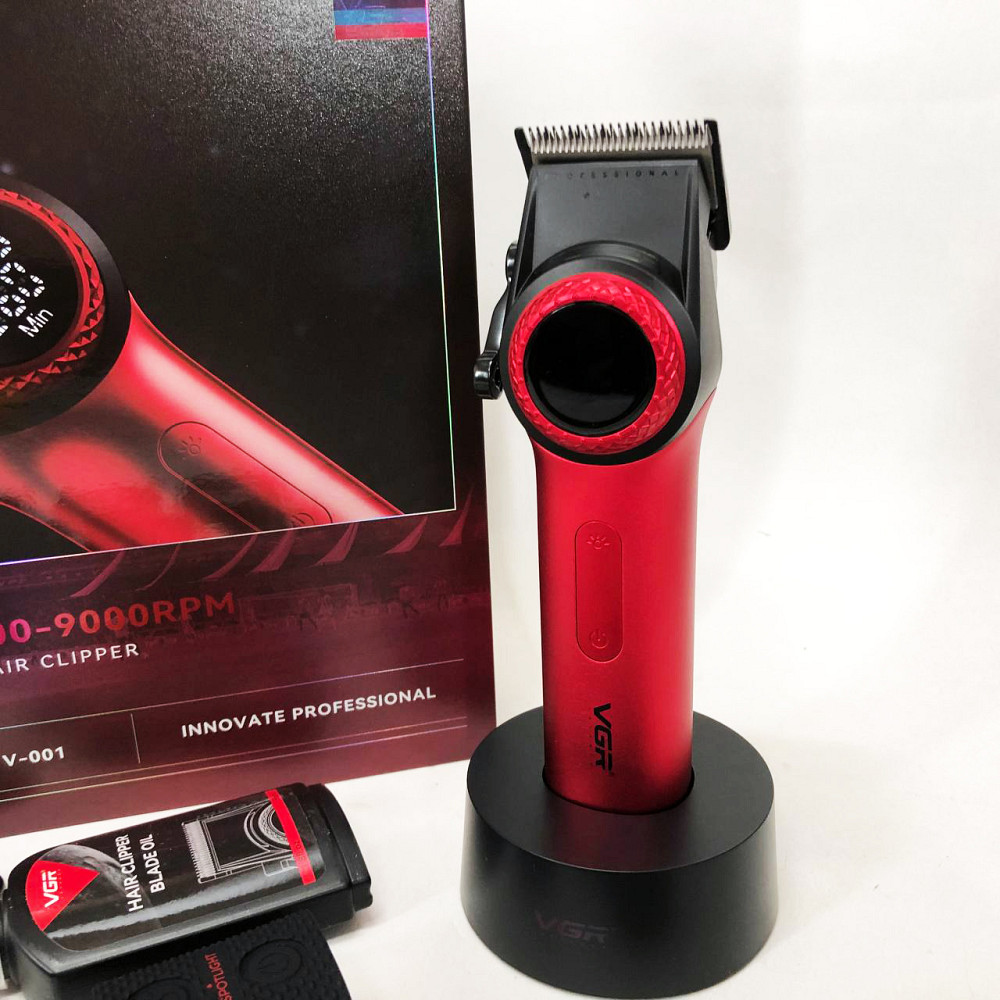 Професійна машинка для стрижки волосся голови VGR V-001 RED, Набір машинок для стрижки NK-85 Львів - фото 17