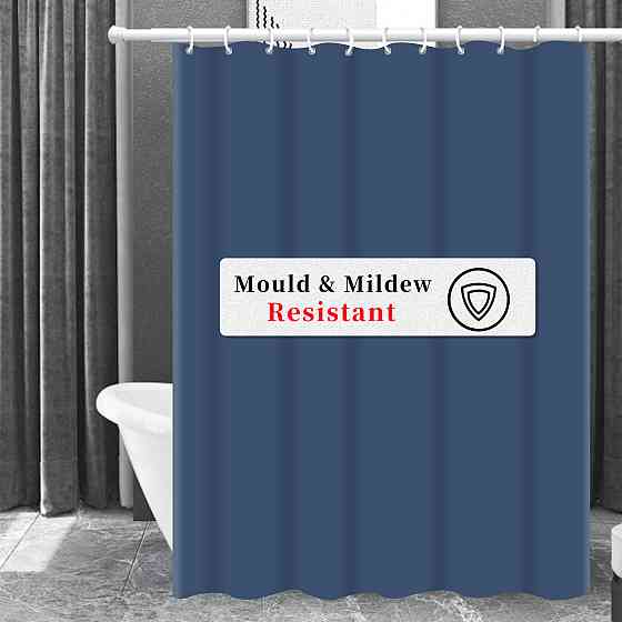 Шторка для ванны из полиэстера водонепроницаемая Bathlux 180x180 см с кольцами, занавеска для ванной комнаты Каменец-Подольский